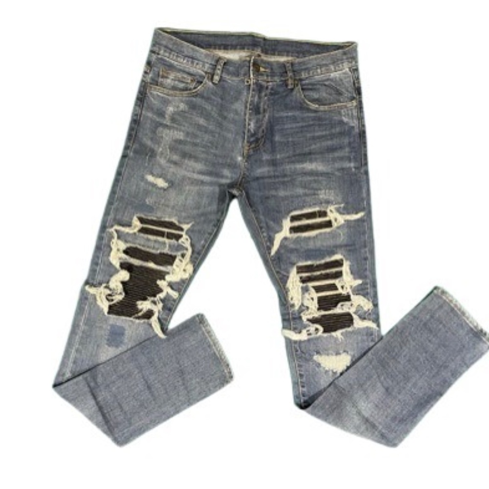 Navy Biker denim